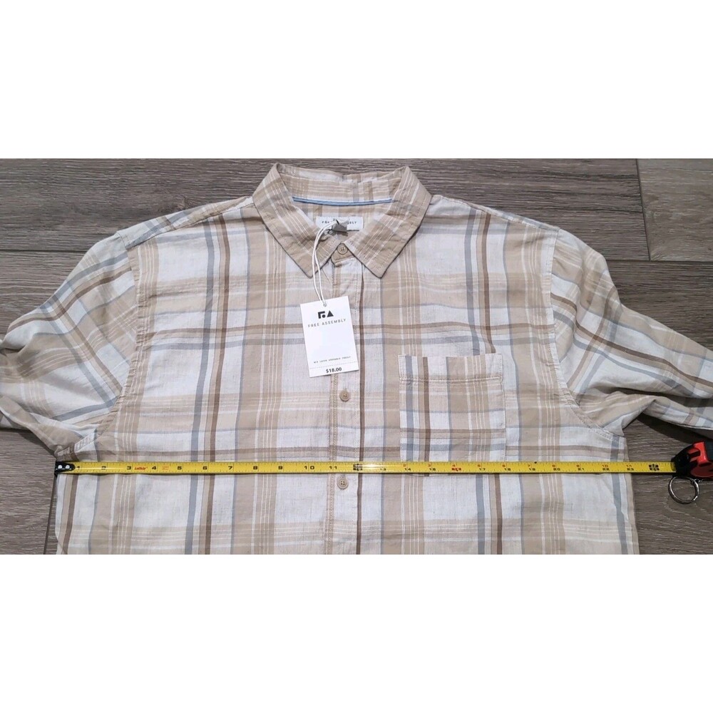 LOT/2 FREE ASSEMBLY PLAID BUTTON FRONT SHIRTS LONG SLEEVE MENS SIZE L   NWT - Picture 14 of 16